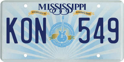MS license plate KON549