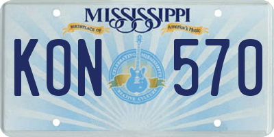 MS license plate KON570