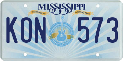 MS license plate KON573