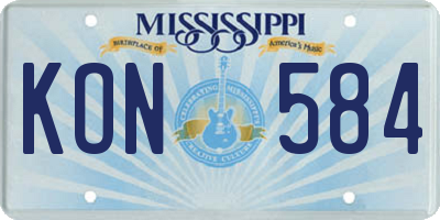 MS license plate KON584