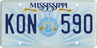 MS license plate KON590