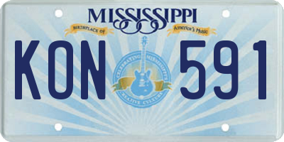 MS license plate KON591