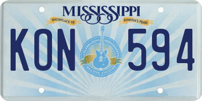 MS license plate KON594