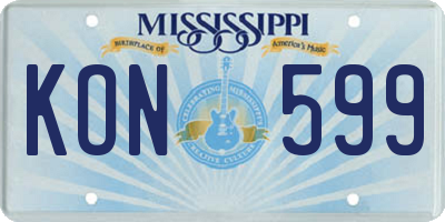 MS license plate KON599