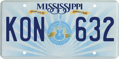 MS license plate KON632