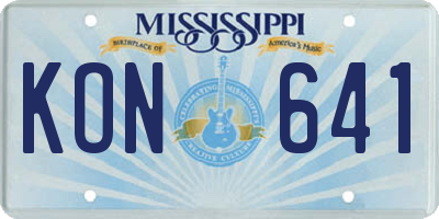 MS license plate KON641