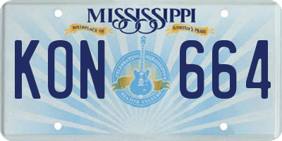 MS license plate KON664
