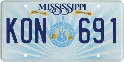 MS license plate KON691