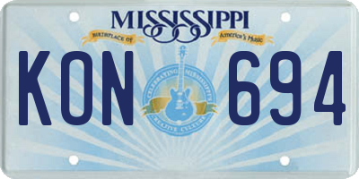 MS license plate KON694
