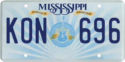 MS license plate KON696