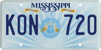 MS license plate KON720