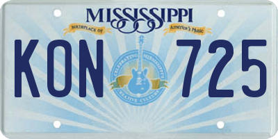 MS license plate KON725