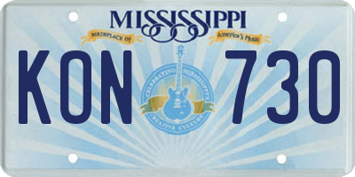 MS license plate KON730