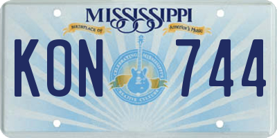 MS license plate KON744