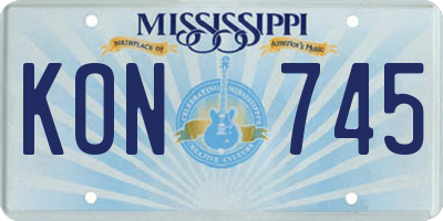 MS license plate KON745