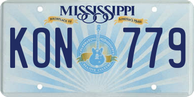 MS license plate KON779