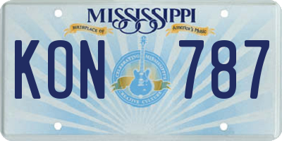 MS license plate KON787