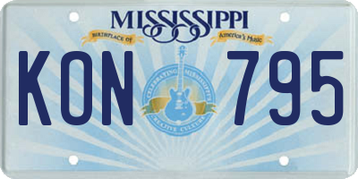 MS license plate KON795