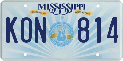 MS license plate KON814