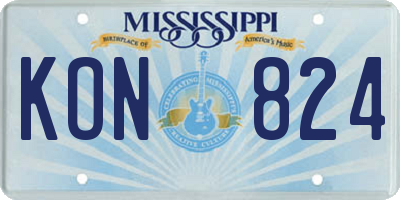 MS license plate KON824
