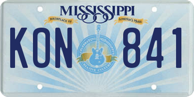 MS license plate KON841