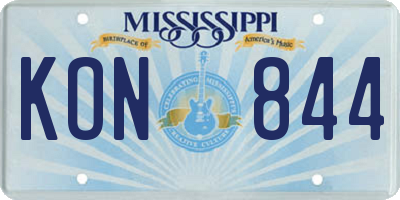 MS license plate KON844