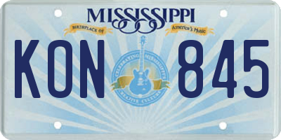 MS license plate KON845