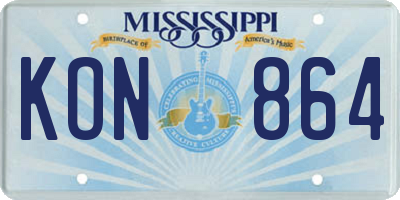 MS license plate KON864