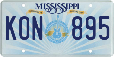 MS license plate KON895