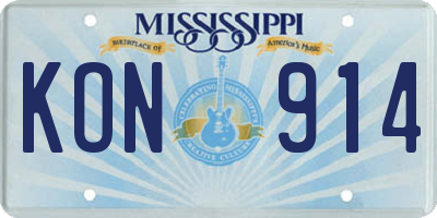 MS license plate KON914