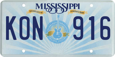MS license plate KON916