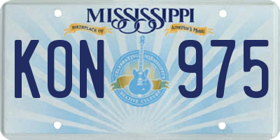 MS license plate KON975