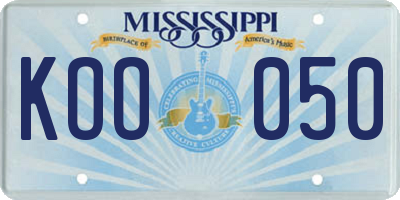 MS license plate KOO050