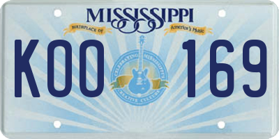 MS license plate KOO169