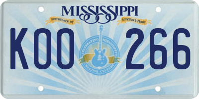MS license plate KOO266