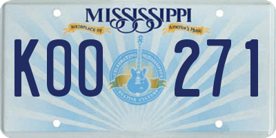 MS license plate KOO271