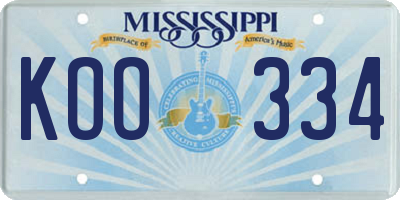 MS license plate KOO334