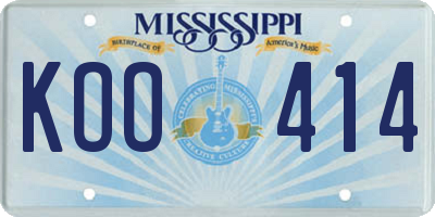 MS license plate KOO414