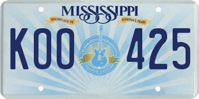 MS license plate KOO425