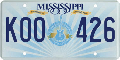MS license plate KOO426