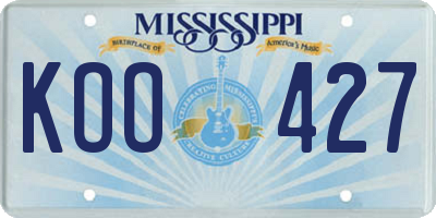 MS license plate KOO427