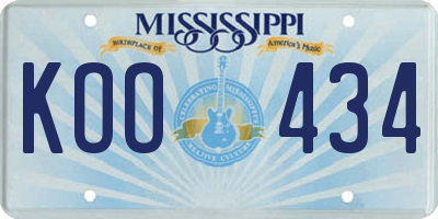 MS license plate KOO434