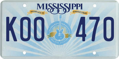 MS license plate KOO470