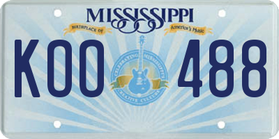 MS license plate KOO488
