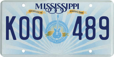 MS license plate KOO489