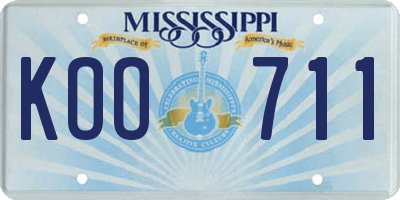 MS license plate KOO711