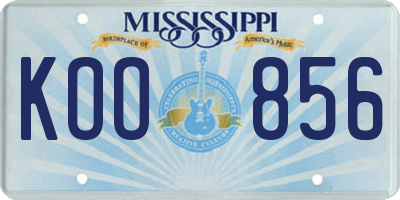 MS license plate KOO856