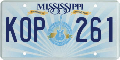 MS license plate KOP261