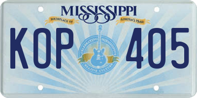 MS license plate KOP405