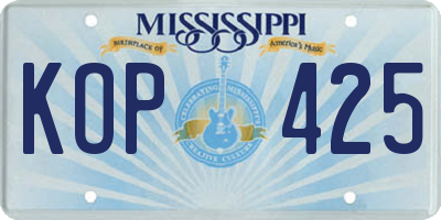 MS license plate KOP425